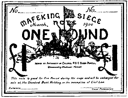 Carta moneta stampata durante l'assedio di Mafeking